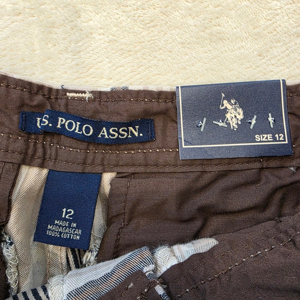 U.S. Polo Assn. Boys Plaid Cargo Shorts Size 12 NWT - Picture 3 of 9